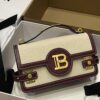 Balmain original Canvas print with leather patchwork pattern  Women's Bag-23cm with original box free shipping