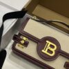 Balmain original Canvas print with leather patchwork pattern  Women's Bag-23cm with original box free shipping