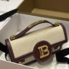 Balmain original Canvas print with leather patchwork pattern  Women's Bag-23cm with original box free shipping