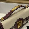 Balmain original Canvas print with leather patchwork pattern  Women's Bag-23cm with original box free shipping