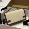 Balmain original Canvas print with leather patchwork pattern  Women's Bag-23cm with original box free shipping