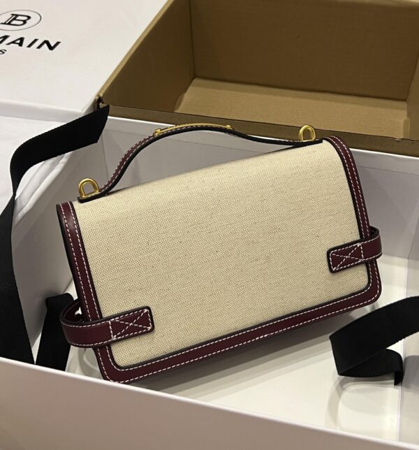 Balmain original Canvas print with leather patchwork pattern  Women's Bag-23cm with original box free shipping