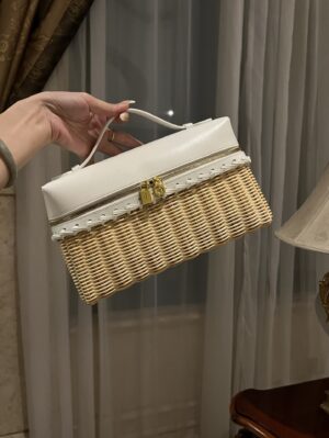 New! Loro Piana  Small-Size Rattan Bag, Global Limited Edition -L27cm with original box free shipping