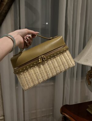 New! Loro Piana  Small-Size Rattan Bag, Global Limited Edition -L27cm with original box free shipping