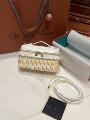 New! Loro Piana  Small-Size Rattan Bag, Global Limited Edition -L19cm with original box free shipping