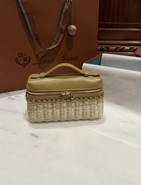 New! Loro Piana  Small-Size Rattan Bag, Global Limited Edition -L19cm with original box free shipping
