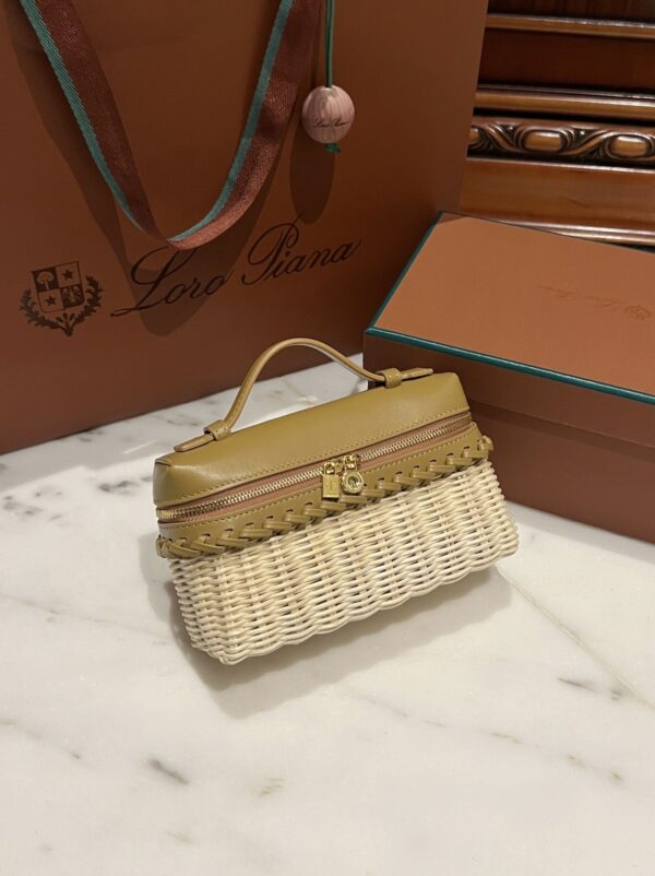 New! Loro Piana  Small-Size Rattan Bag, Global Limited Edition -L19cm with original box free shipping
