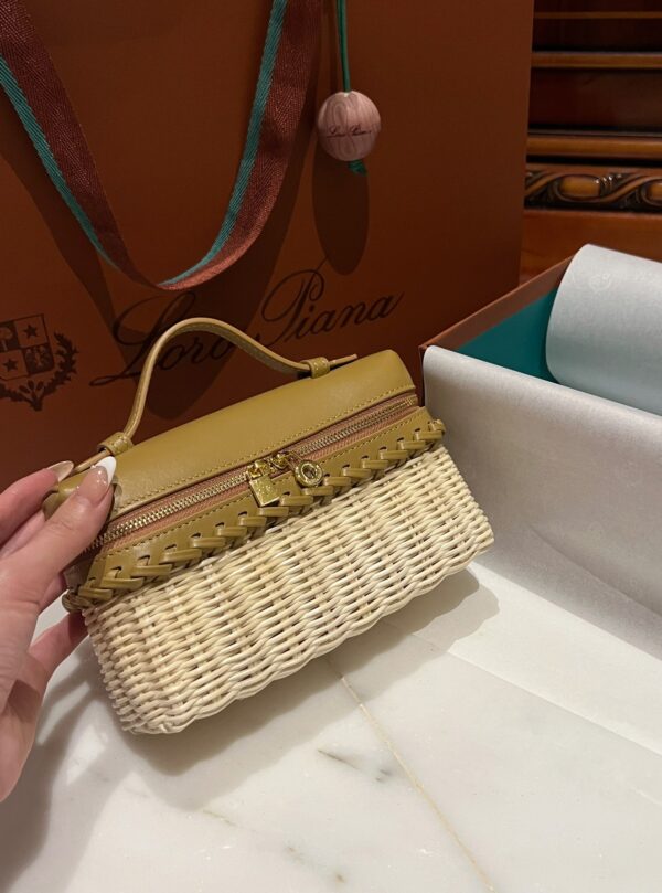 New! Loro Piana  Small-Size Rattan Bag, Global Limited Edition -L19cm with original box free shipping