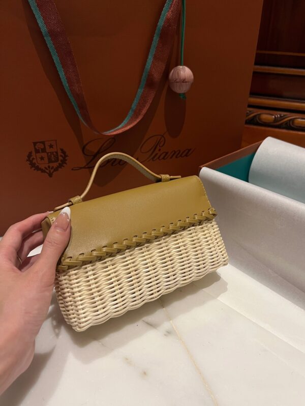 New! Loro Piana  Small-Size Rattan Bag, Global Limited Edition -L19cm with original box free shipping