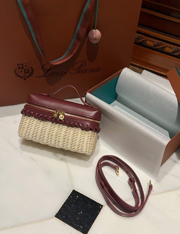 New! Loro Piana  Small-Size Rattan Bag, Global Limited Edition -L19cm with original box free shipping