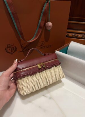 New! Loro Piana  Small-Size Rattan Bag, Global Limited Edition -L19cm with original box free shipping