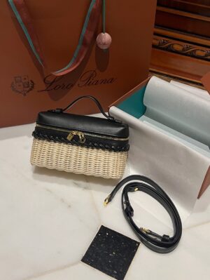 New! Loro Piana  Small-Size Rattan Bag, Global Limited Edition -L19cm with original box free shipping