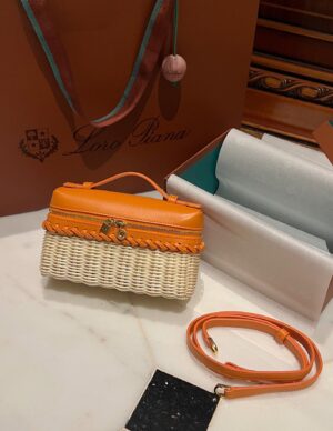 New! Loro Piana  Small-Size Rattan Bag, Global Limited Edition -L19cm with original box free shipping