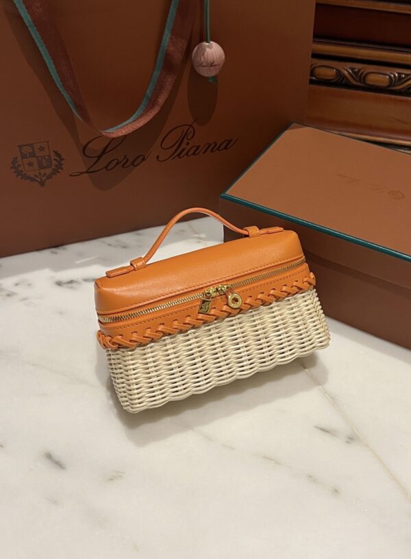New! Loro Piana  Small-Size Rattan Bag, Global Limited Edition -L19cm with original box free shipping